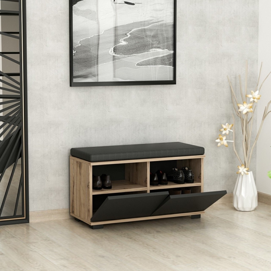 Botník DRAGO 42x80 cm černá/ořech
