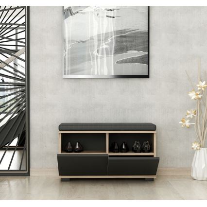 Botník DRAGO 42x80 cm černá/ořech