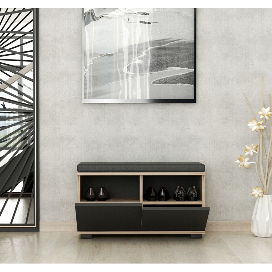Botník DRAGO 42x80 cm černá/ořech