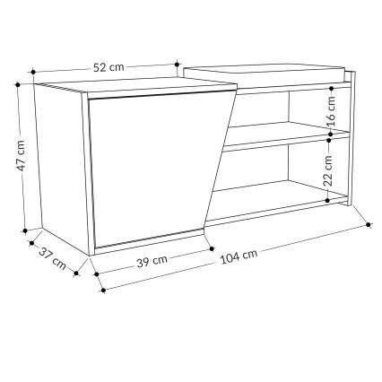 Botník FIONA 37x104 cm hnědá/antracit