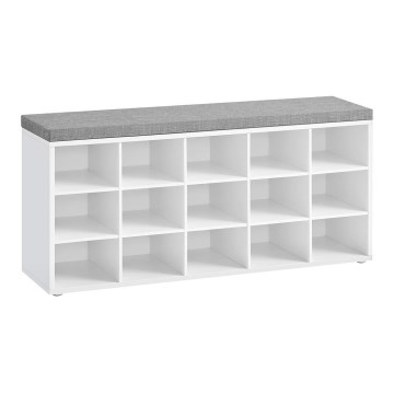 Botník VOREN 105x48x30 cm bílá/šedá