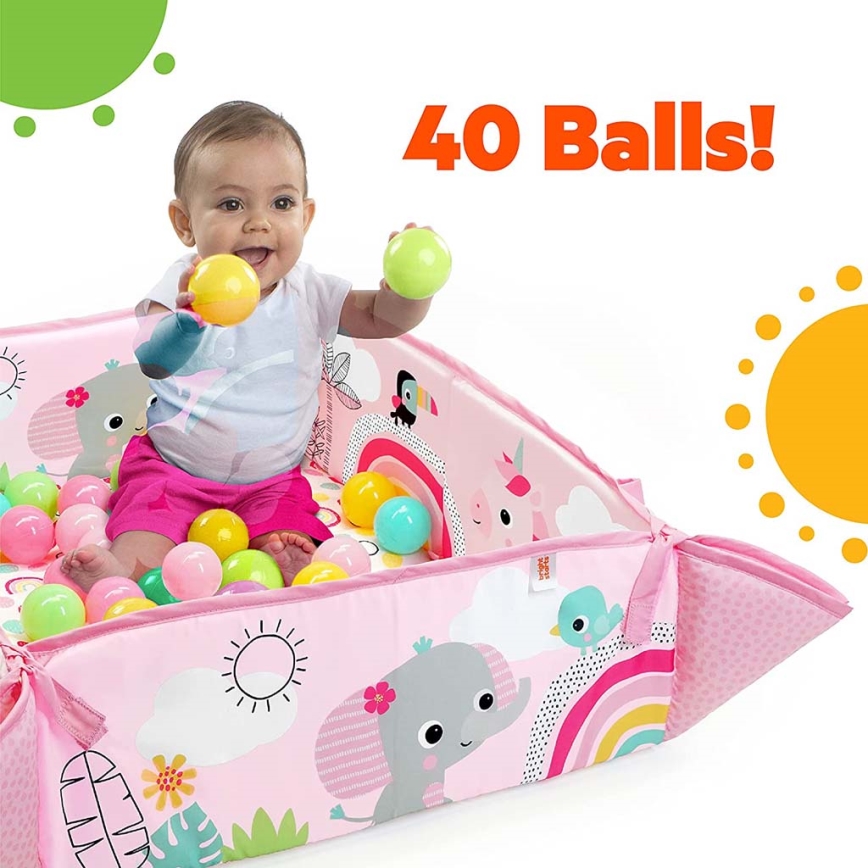 Bright Starts - Dětská hrací deka 5v1 YOUR WAY BALL PLAY 3xAA růžová