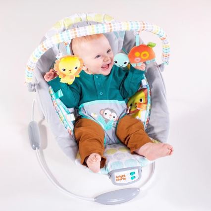 Bright Starts - Dětské vibrující lehátko s melodií WHIMSICAL WILD 3xLR14