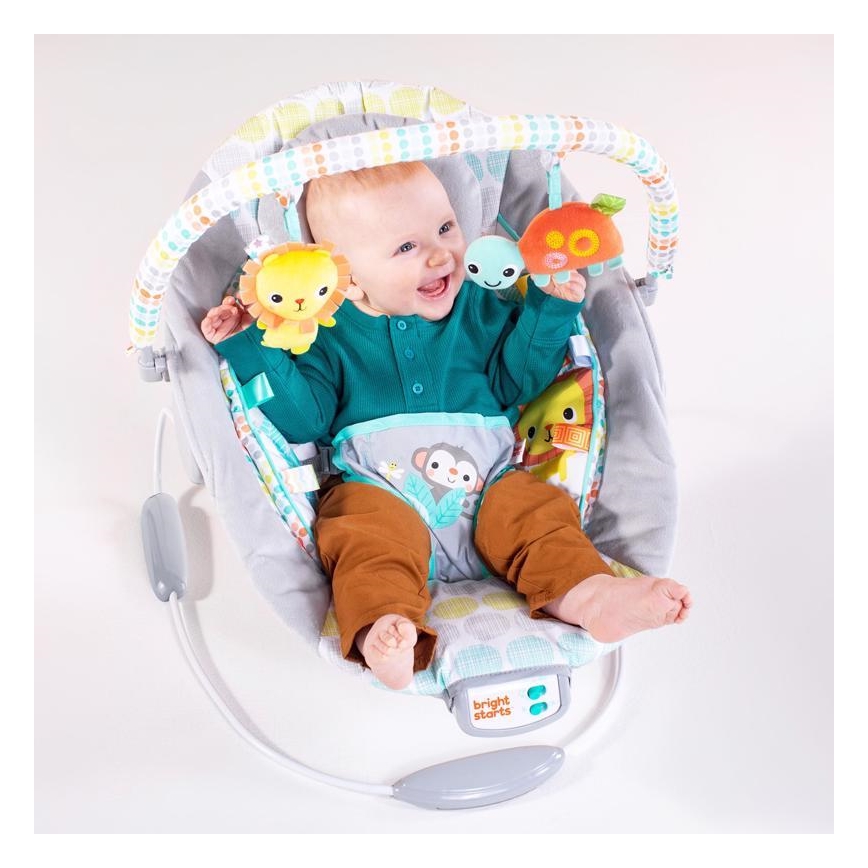Bright Starts - Dětské vibrující lehátko s melodií WHIMSICAL WILD 3xLR14