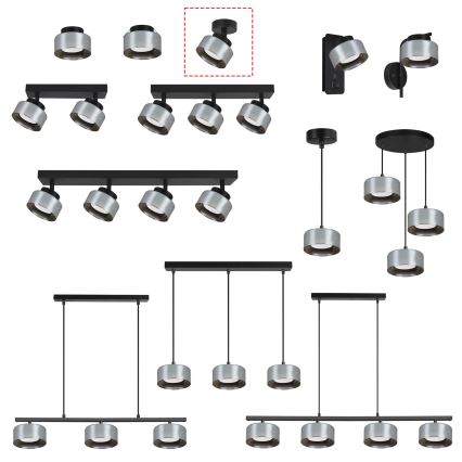 Brilagi - Bodové svítidlo AURA LUX 1xGX53/30W/230V pr. 13 cm černá/kouřová