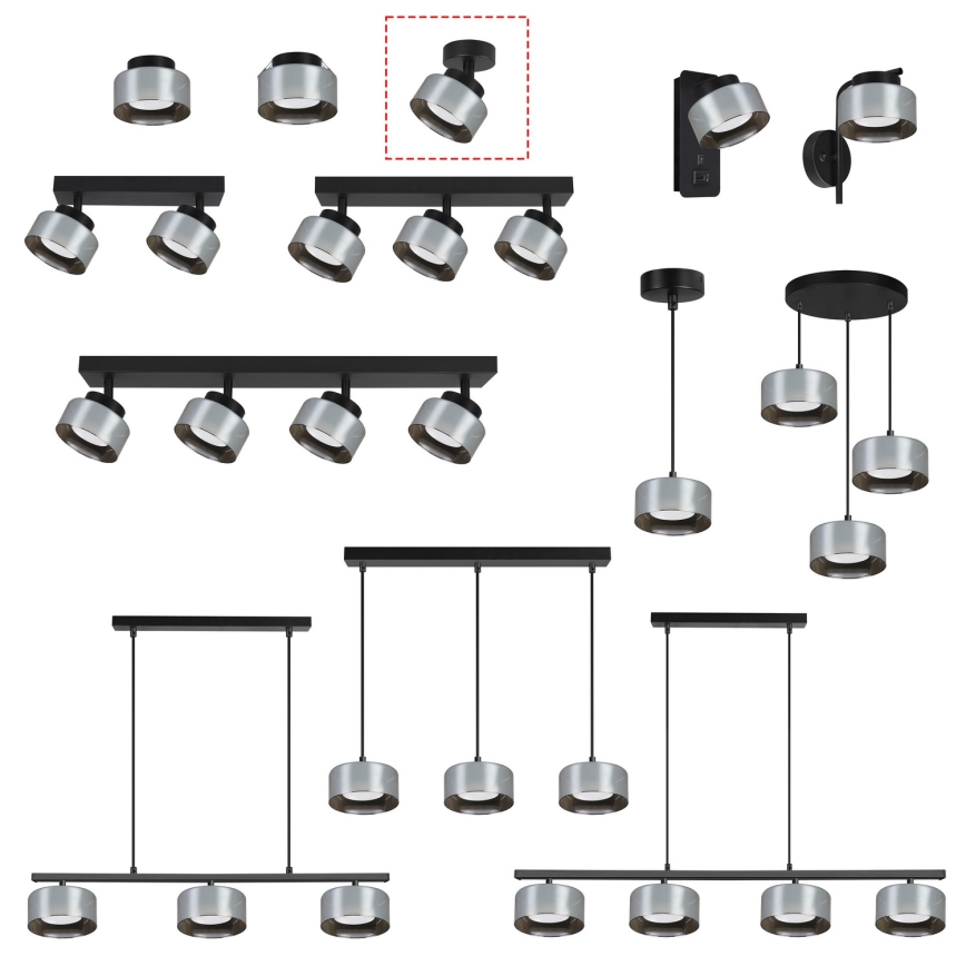 Brilagi - Bodové svítidlo AURA LUX 1xGX53/30W/230V pr. 13 cm černá/kouřová