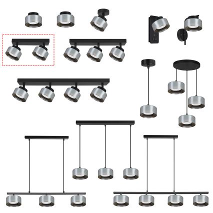 Brilagi - Bodové svítidlo AURA LUX 2xGX53/30W/230V černá/kouřová