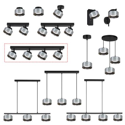 Brilagi - Bodové svítidlo AURA LUX 4xGX53/30W/230V černá/kouřová
