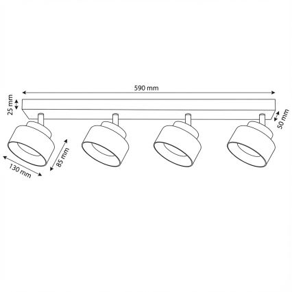Brilagi - Bodové svítidlo AURA LUX 4xGX53/30W/230V černá/zlatá