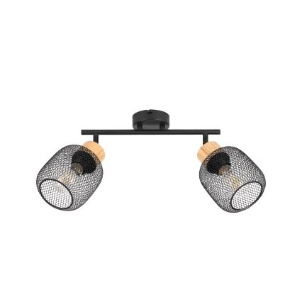 Brilagi - Bodové svítidlo BASKLITE 2xE27/15W/230V dřevo/černá