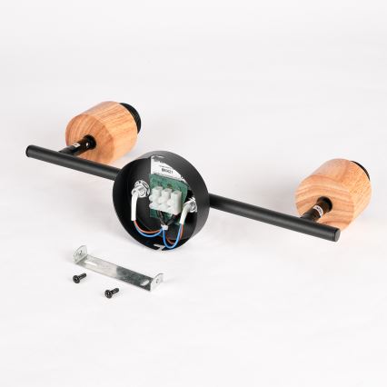 Brilagi - Bodové svítidlo BASKLITE 2xE27/15W/230V dřevo/černá