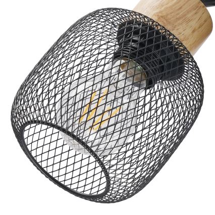 Brilagi - Bodové svítidlo BASKLITE 3xE27/15W/230V dřevo/černá