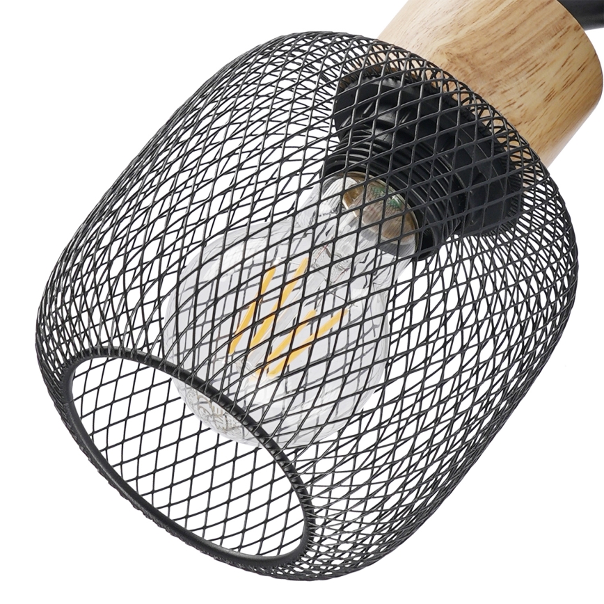 Brilagi - Bodové svítidlo BASKLITE 3xE27/15W/230V dřevo/černá