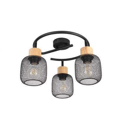 Brilagi - Bodové svítidlo BASKLITE 3xE27/15W/230V kaučukovník/černá