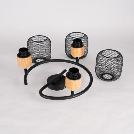 Brilagi - Bodové svítidlo BASKLITE 3xE27/15W/230V kaučukovník/černá