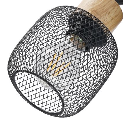 Brilagi - Bodové svítidlo BASKLITE 4xE27/15W/230V dřevo/černá