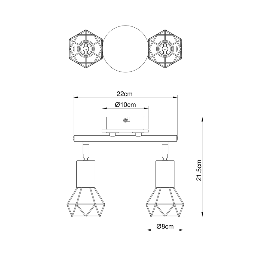 Brilagi - Bodové svítidlo CAGE 2xE14/40W/230V