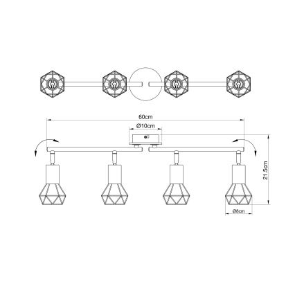 Brilagi - Bodové svítidlo CAGE 4xE14/40W/230V