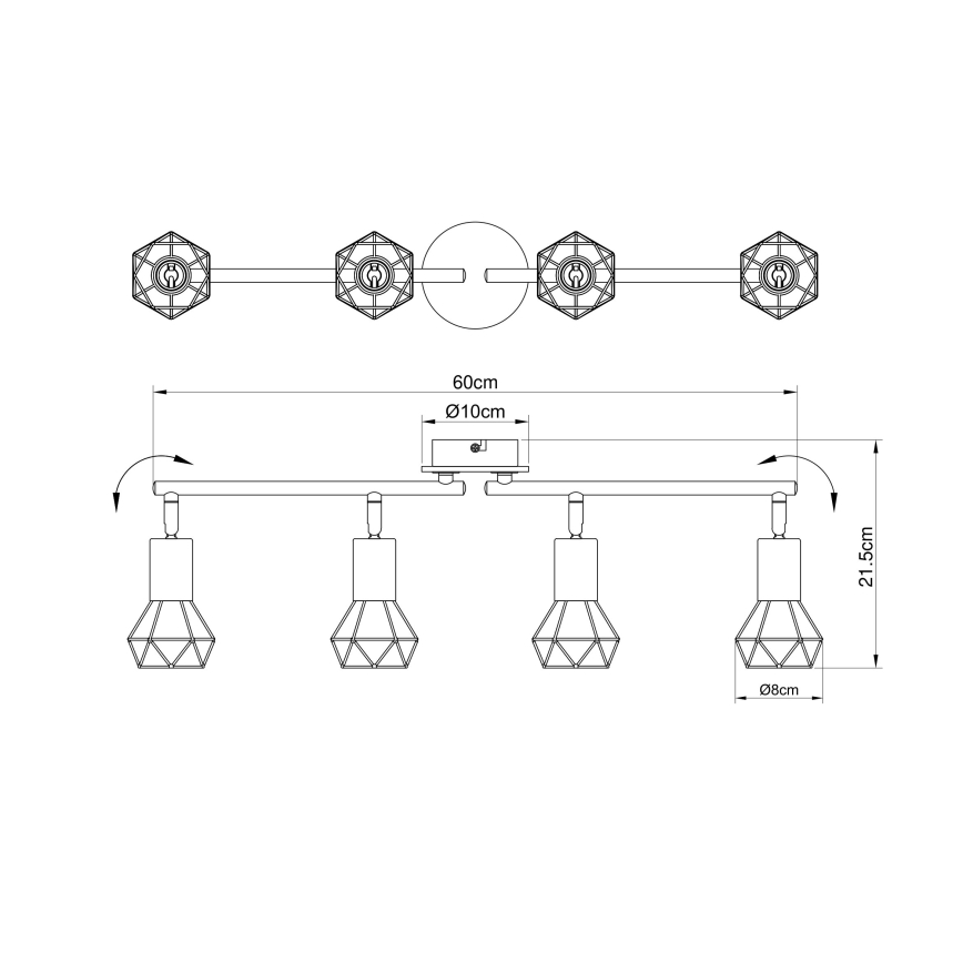 Brilagi - Bodové svítidlo CAGE 4xE14/40W/230V