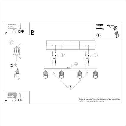 Brilagi - Bodové svítidlo CRESTO 4xGU10/10W/230V černá