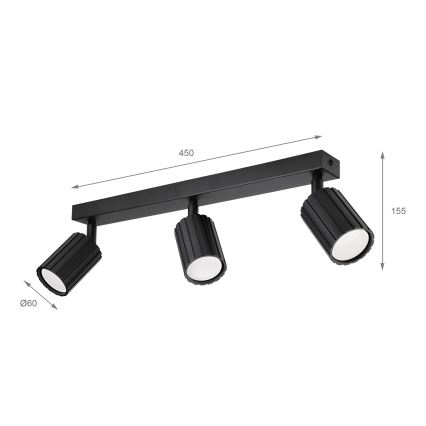 Brilagi - Bodové svítidlo CRISPINA 3xGU10/10W/230V černá