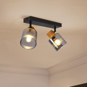 Brilagi - Bodové svítidlo HYGGE 2xE14/15W/230V černá/kouřová