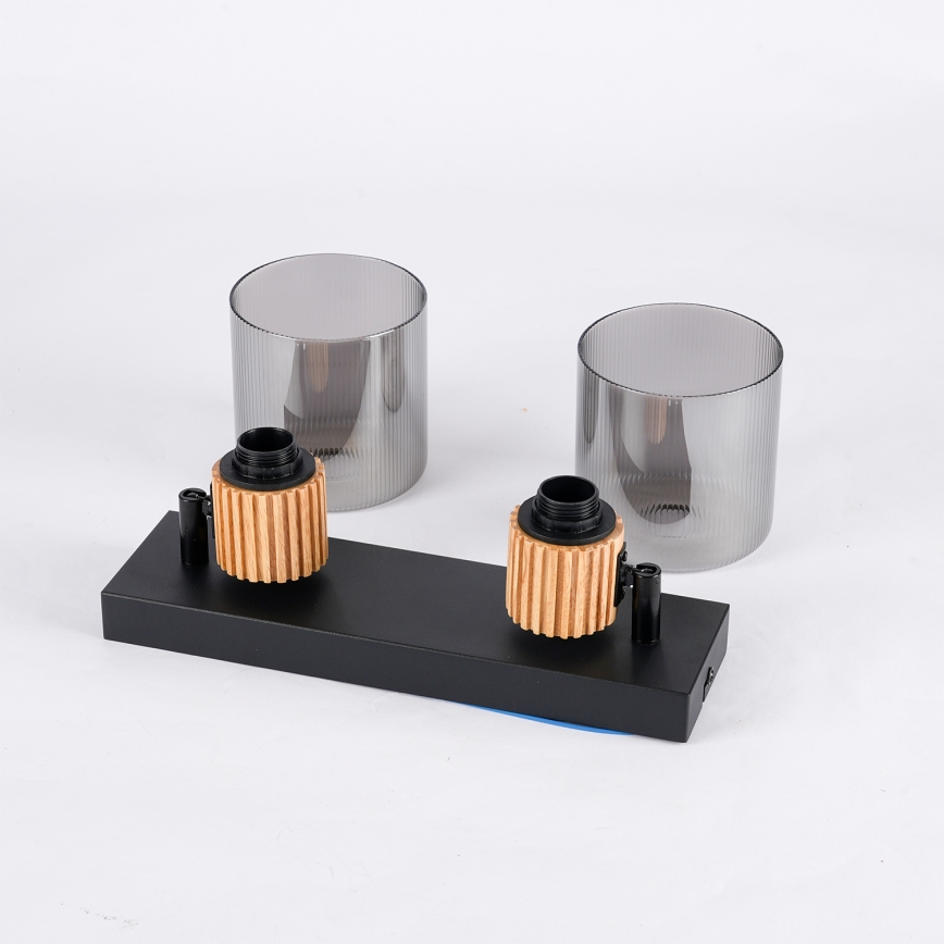 Brilagi - Bodové svítidlo HYGGE 2xE14/15W/230V černá/kouřová