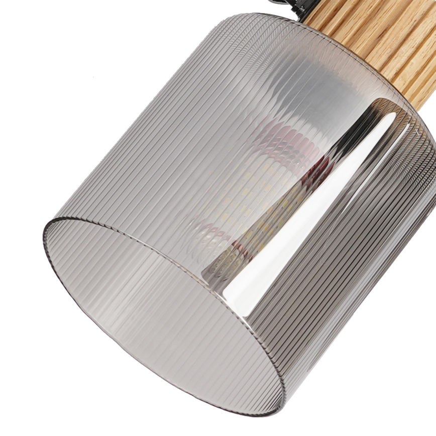 Brilagi - Bodové svítidlo HYGGE 2xE14/15W/230V dřevo/kouřová