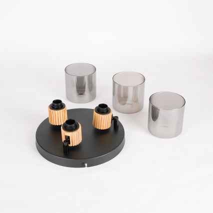 Brilagi - Bodové svítidlo HYGGE 3xE14/15W/230V černá/kouřová