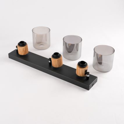 Brilagi - Bodové svítidlo HYGGE 3xE14/15W/230V černá/kouřová