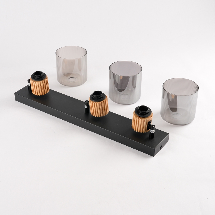 Brilagi - Bodové svítidlo HYGGE 3xE14/15W/230V černá/kouřová