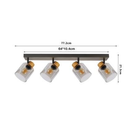 Brilagi - Bodové svítidlo HYGGE 3xE14/15W/230V černá/kouřová