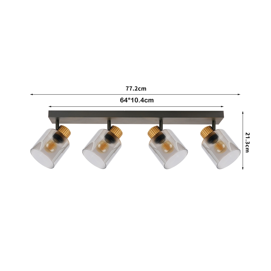 Brilagi - Bodové svítidlo HYGGE 3xE14/15W/230V černá/kouřová