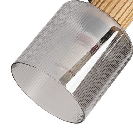 Brilagi - Bodové svítidlo HYGGE 3xE14/15W/230V dřevo/kouřová