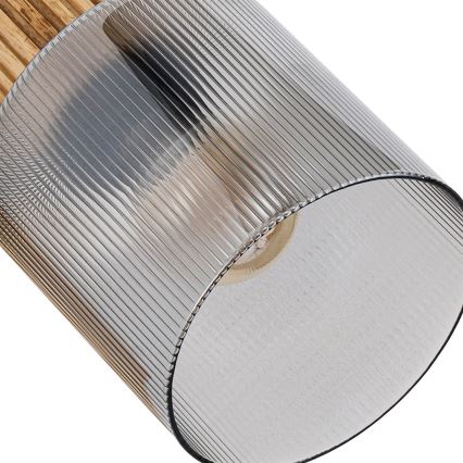 Brilagi - Bodové svítidlo HYGGE 3xE14/15W/230V dřevo/kouřová