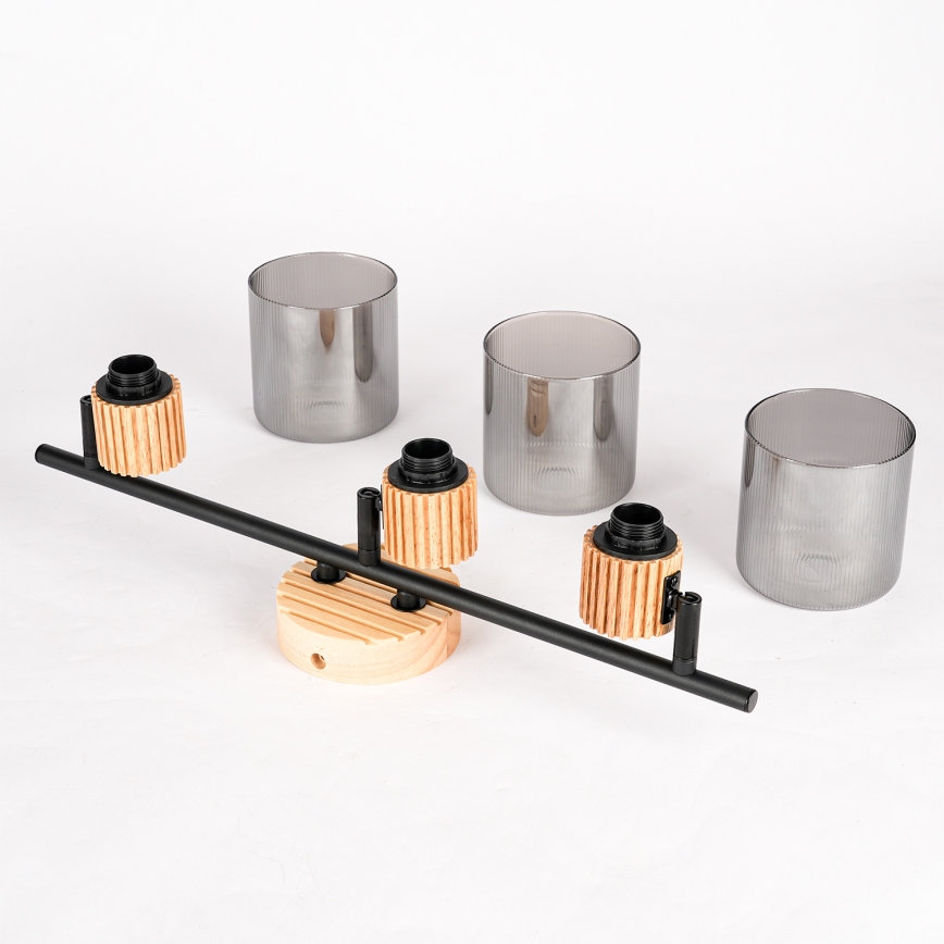 Brilagi - Bodové svítidlo HYGGE 3xE14/15W/230V kaučukovník/kouřová