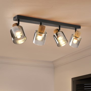 Brilagi - Bodové svítidlo HYGGE 4xE14/15W/230V černá/kouřová