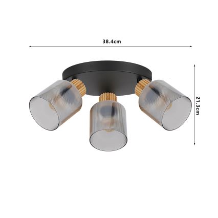 Brilagi - Bodové svítidlo HYGGE 4xE14/15W/230V černá/kouřová