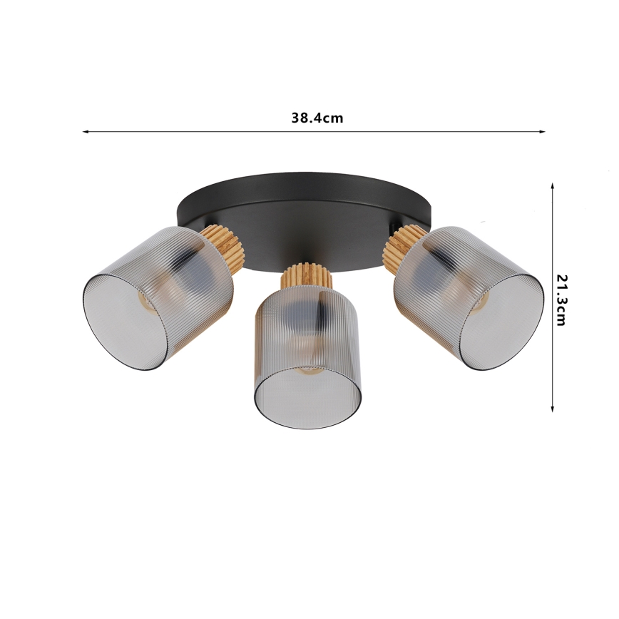 Brilagi - Bodové svítidlo HYGGE 4xE14/15W/230V černá/kouřová