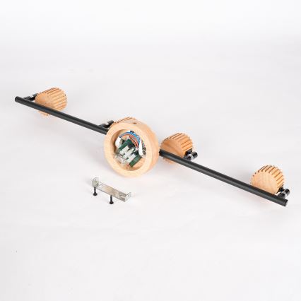 Brilagi - Bodové svítidlo HYGGE 4xE14/15W/230V kaučukovník/kouřová