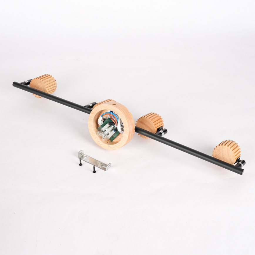 Brilagi - Bodové svítidlo HYGGE 4xE14/15W/230V kaučukovník/kouřová