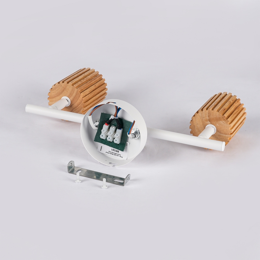 Brilagi - Bodové svítidlo MODERN WOOD 2xGU10/8W/230V dřevo/bílá