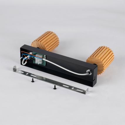 Brilagi - Bodové svítidlo MODERN WOOD 2xGU10/8W/230V dřevo/černá