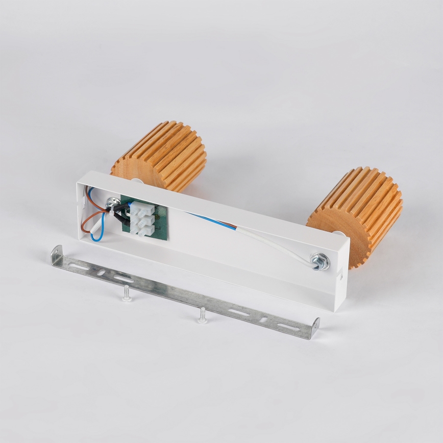 Brilagi - Bodové svítidlo MODERN WOOD 2xGU10/8W/230V kaučukovník/bílá