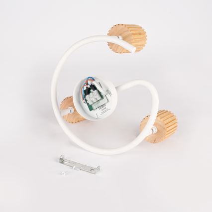 Brilagi - Bodové svítidlo MODERN WOOD 3xGU10/8W/230V kaučukovník/bílá