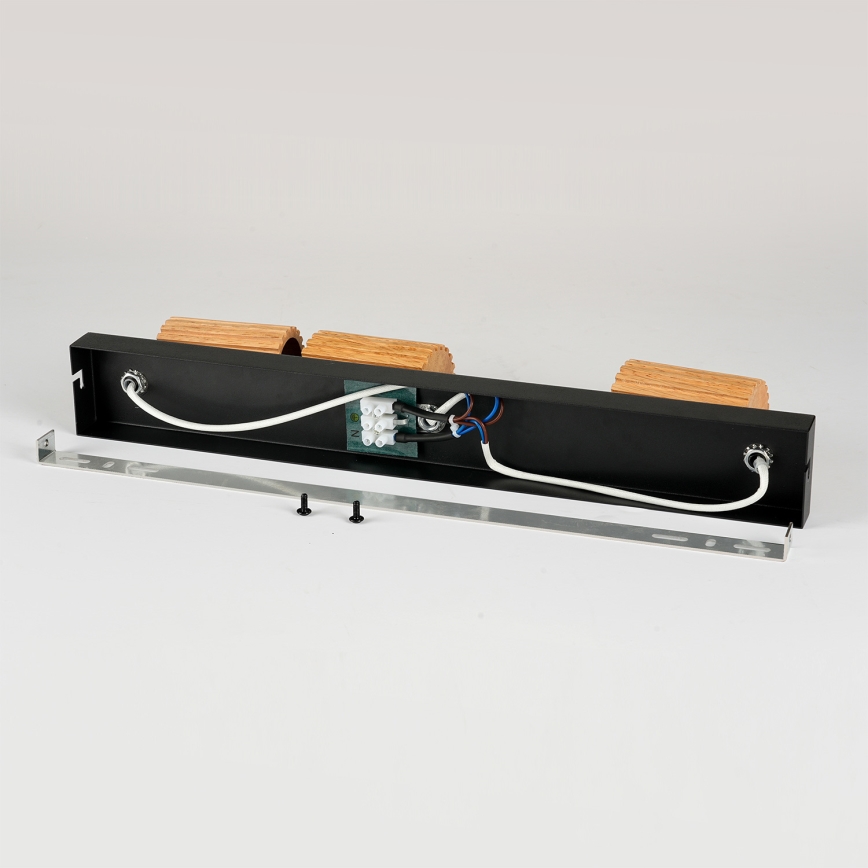 Brilagi - Bodové svítidlo MODERN WOOD 3xGU10/8W/230V kaučukovník/černá