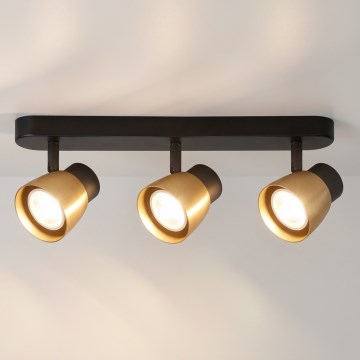 Brilagi - Bodové svítidlo NUGGET 3xGU10/30W/230V černá/zlatá