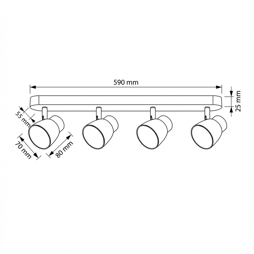 Brilagi - Bodové svítidlo NUGGET 4xGU10/30W/230V černá/zlatá
