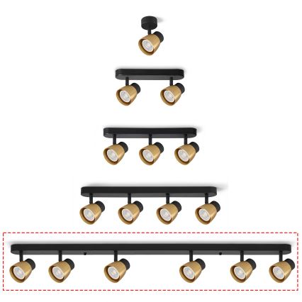 Brilagi - Bodové svítidlo NUGGET 6xGU10/30W/230V černá/zlatá