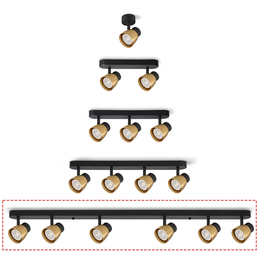 Brilagi - Bodové svítidlo NUGGET 6xGU10/30W/230V černá/zlatá